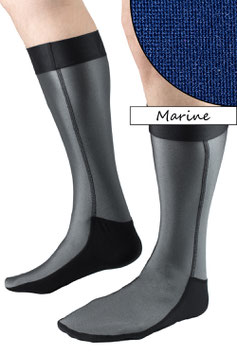 Socken mittellang Marine mit schwarzer Sohle