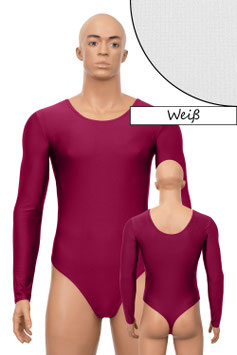 Herren Stringbody lange Ärmel weiß