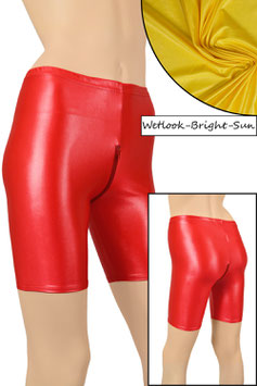 Damen Wetlook Radlerhose mit Schritt-RV bright-sun