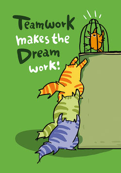Postkarte "Teamwork makes the dream work!", Format: Din A6