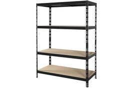 B-Ware Regal 130 x 60 cm schwarz teilweise mit kratztern und gebrochenen Platten