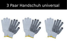 3er Set Strick Arbeitshandschuhe mit PVC-Noppen – atmungsaktiv, abriebfest & sicherer Griff