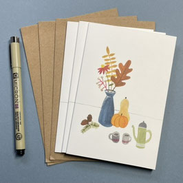 Set of 3 greeting cards 'Coffee break'