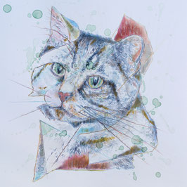 Postkarte/Postcard "Die Katze"/"The Cat"