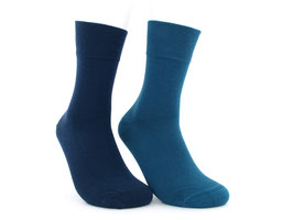 2 Paar Woll-Viskose-Socken blau