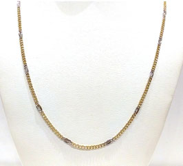 Collana semi-massiccia oro bianco e giallo 750/1000 cm 50.