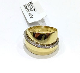 Anello Fascia oro giallo 750/1000 con zirconi.