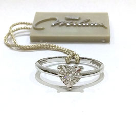 Anello Miluna oro bianco 750/1000 con diamanti naturali taglio brillante.