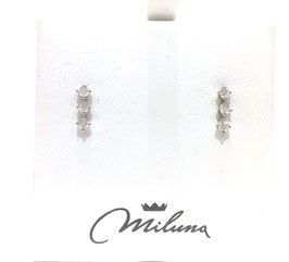 Orecchini Miluna Trilogy in oro bianco 750/1000 e diamanti naturali.