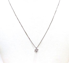 Collana Miluna punto luce 4 griffe cuore oro 750/1000 e diamante naturale.