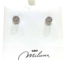 Orecchini Miluna pavè in oro bianco 750/1000 e diamanti naturali.