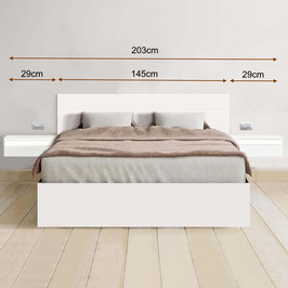 Cabezal con mesitas SPACE, para somier de 135cm - Mesitas 29cm