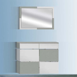 Recibidor cubre radiador NIKOL 90cm - Blanco Soft/Aluminio Titán