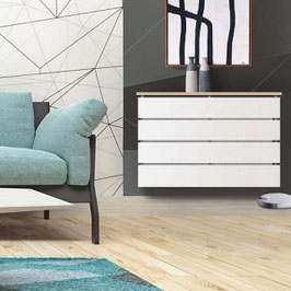 Cubre radiador flotante STANDARD Especial 128x91x15,5cm - Blanco/Roble
