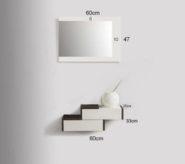 Recibidor BOSTON 60cm - Blanco Soft/Negro Soft (mate)