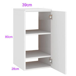 Armario almacenaje STANDARD 39cm Especial fondo 30cm - Blanco Soft - Con la compra del armario y del cubre radiador juntos recibirás gratuitamente el panel superior.