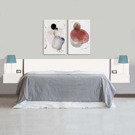 Cabezal con mesitas AÍDA, para somier de 150cm - Mesitas 39cm