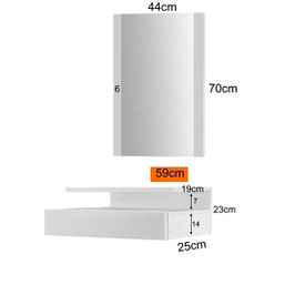 Recibidor LUCKY VERTICAL 59cm