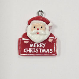 Ciondolo Babbo Natale Merry Christmas 24x28mm