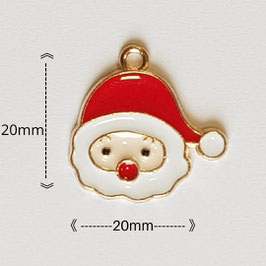 Ciondolo Natale Babbo Natale Viso 20x20mm