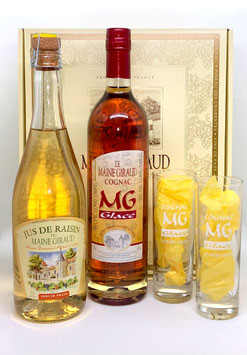 Coffret Cognac MG Glace, Jus de Raisin et 2 Verres Long Drink