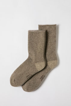 ゆったり無地ヤクウールソックス厚手ライトブラウン　 YAK NATURAL WOOL SOCKS LBゆったり 2024年12月02日　新入荷！