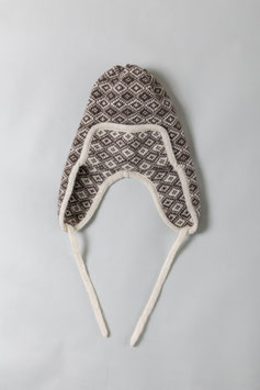 羊毛ナチュラルウール帽子 ノルディック柄 数量限定！