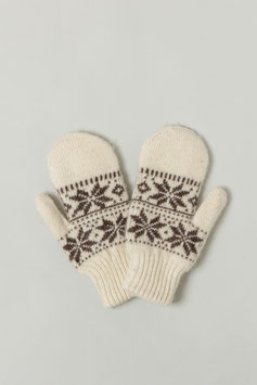 Sheep natural wool  手袋　新入荷！！　ナチュラルホワイト・花柄　数量限定！