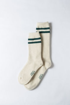 ひつじナチュラルウール (Natural white・GREEN薄手)  Sheepwool socks 羊毛靴下　保温性抜群・蒸れない・あったか！