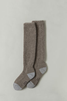 無地ヤクナチュラルウール膝下ソックスライトブラウン  YAK WOOL LONG SOCKS light brown   希少！優れた保温力！ふんわりあったか！