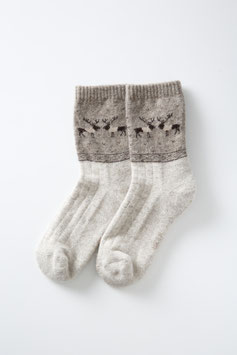 ひつじナチュラルウール (トナカイナチュラル薄手)  Sheepwool socks 羊毛靴下　保温性抜群・蒸れない・あったか！