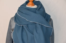 Dreieckstuch in Jeansblau in Waffeloptik