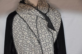 Dreieckstuch in Beige/Schwarz