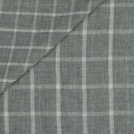 DOUBLE GAUZE MELANGE DOUBLE SIDED CHECK - LIGHT GREY MELANGE