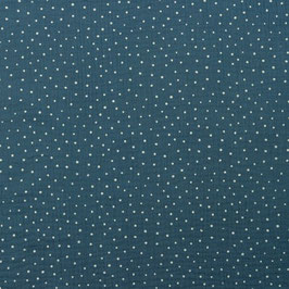 Double Gauze Jeansblau mit Pünktchen