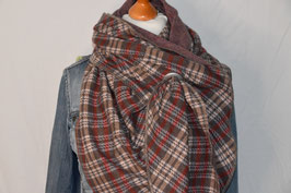 Dreieckstuch kariert in Braun/Beige