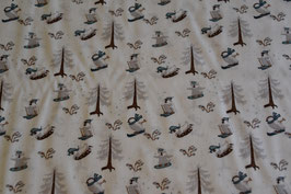Weihnachten in Beige mit Schlitten und pinguin