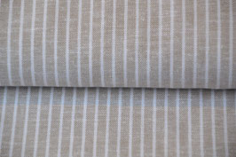 Leinen/ Viscose Beige/ Sand gestreift