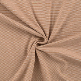 Baumwolljersey gestreift - caramel/white - Q574