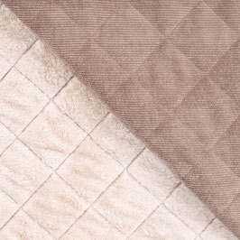 Steppstoff-Quilt Washed Corduroy Bonded Camel Taupe 25Q175