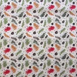 Popeline Baumwolle - Branches White - Q522