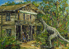 Waldo's Conversation, Oil/Canvas Panel, 9x12