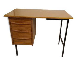 Bureau formica piétement métal noir