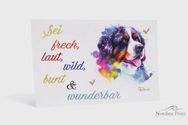 Postkarte mit Berner Sennenhund