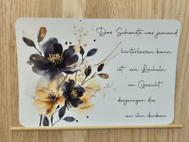„Ein Lächeln bleibt“ – Trostkarte mit floraler Illustration