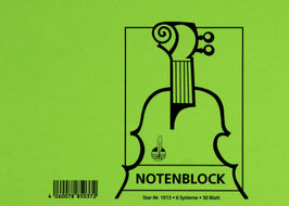 Notenblock 25 Blatt DIN A5 6 Systeme