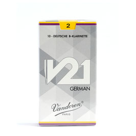 10 Blätter Packung für deutsche Klarinette V21 von Vandoren, Stärke 2