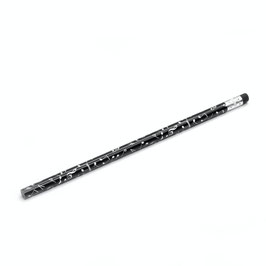 Bleistift mit Radiergummi mit Notenzeichen schwarz
