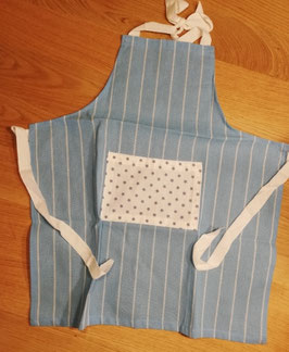 Kinderschürze Streifen Blau-Weiß