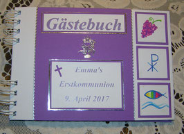 Gästebuch Erstkommunion Erinnerungsalbum Lila
